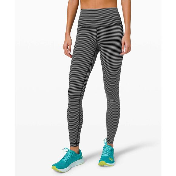 Lululemon Wunder Under High-Rise Tight Luxtreme Hype Stripe Black White Size 4 - Picture 1 of 6